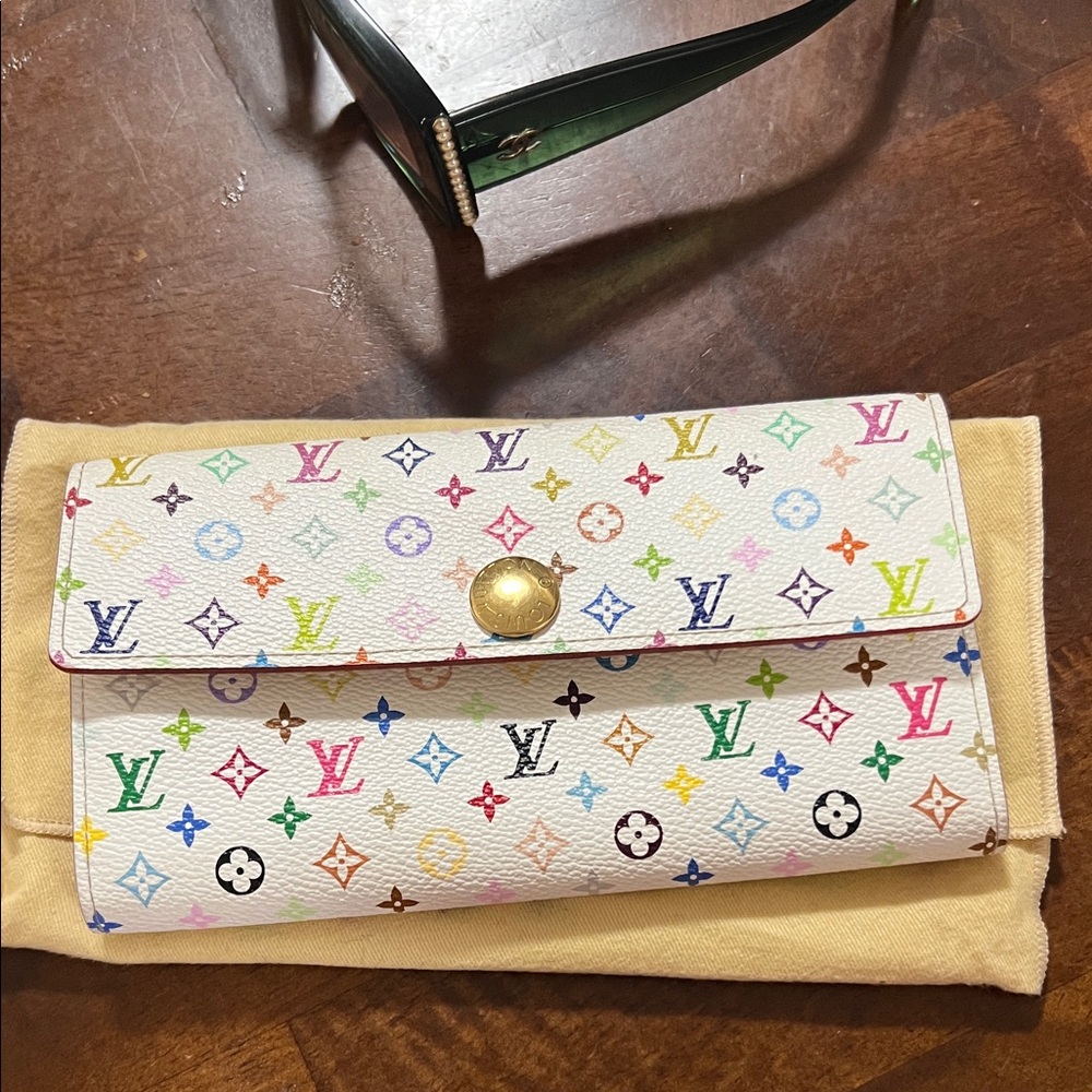 Louis Vuitton Colorful Monogram White Wallet